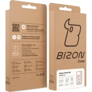 Etui z pierścieniem magnetycznym Bizon Case MatteO do Oppo Find X9 przydymione-jasnoróżowe