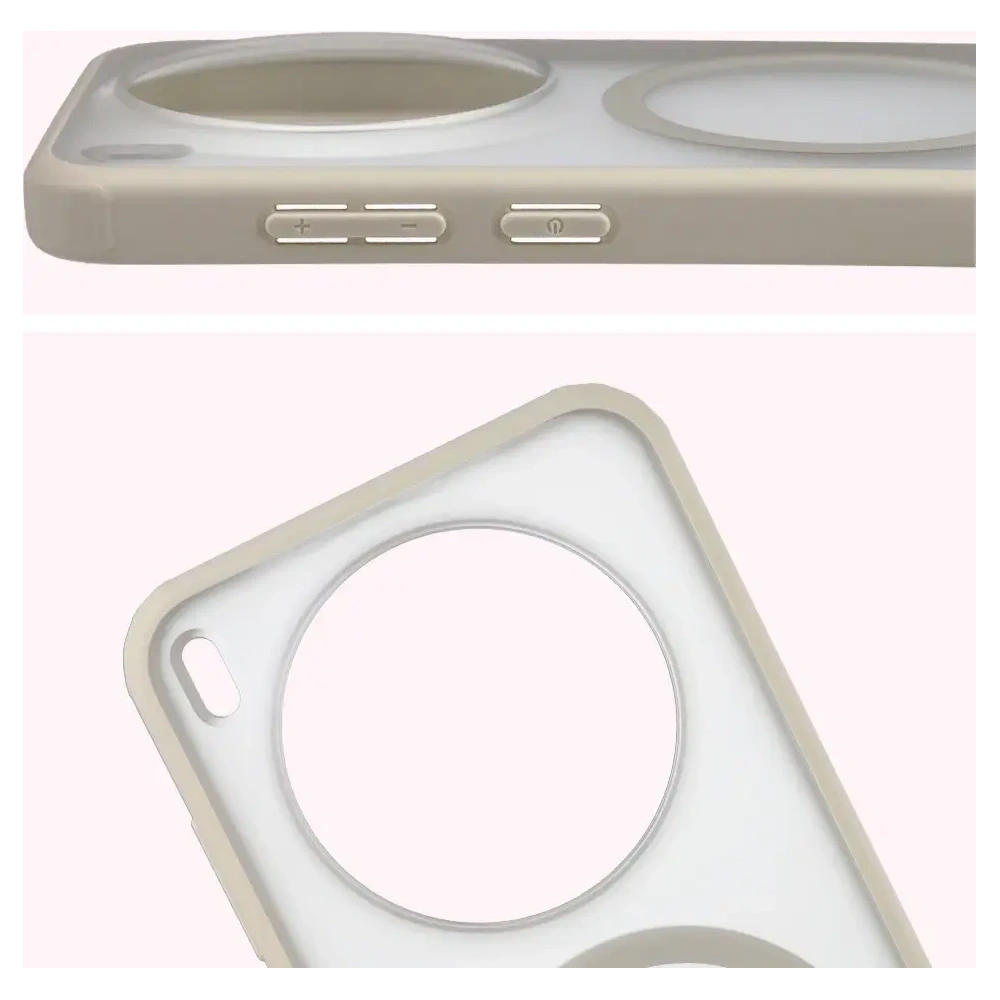 Etui z pierścieniem magnetycznym Bizon Case MatteO do Vivo X300 przydymione-beżowe