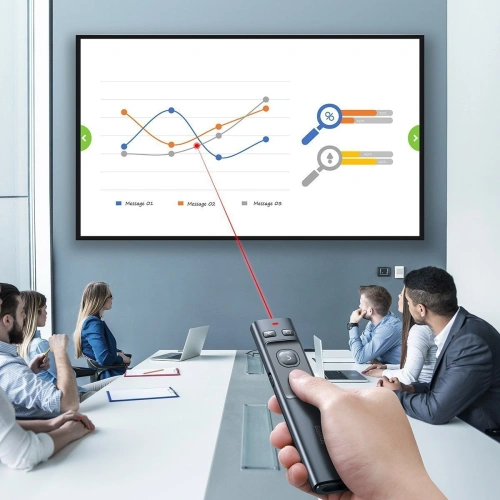 Kup Telecomandă multifuncțională Baseus Orange Dot pentru prezentări, cu indicator laser, fără baterie (gri) - BSU1639GRY - {ean13} - Sklep Home Screen