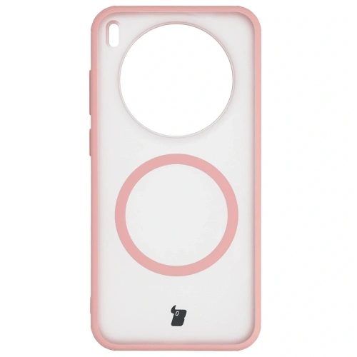 Etui z pierścieniem magnetycznym Bizon Case MatteO do Vivo X300 przydymione-jasnoróżowe