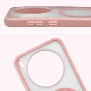 Etui z pierścieniem magnetycznym Bizon Case MatteO do Vivo X300 przydymione-jasnoróżowe