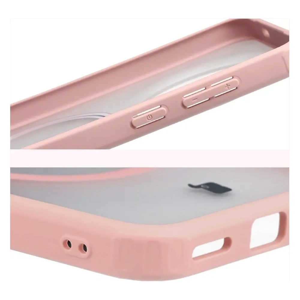 Etui z pierścieniem magnetycznym Bizon Case MatteO do Vivo X300 przydymione-jasnoróżowe