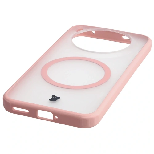 Etui z pierścieniem magnetycznym Bizon Case MatteO do Vivo X300 przydymione-jasnoróżowe