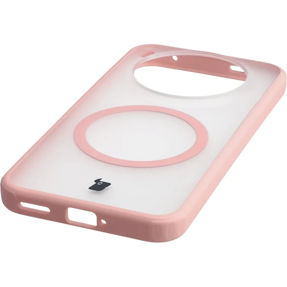 Etui z pierścieniem magnetycznym Bizon Case MatteO do Vivo X300 przydymione-jasnoróżowe