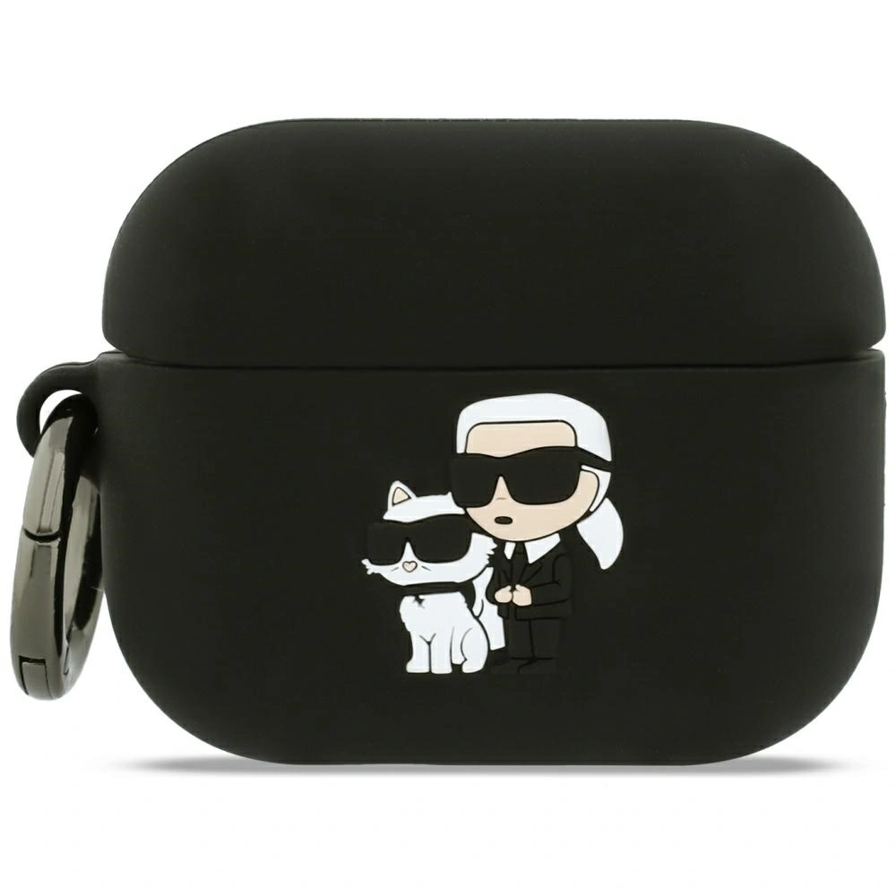 Etui Karl Lagerfeld Silicone Karl&Chaupette Head 3D do AirPods Pro 3 czarny