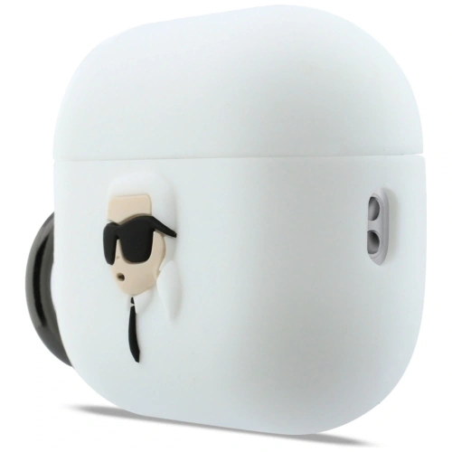 Etui Karl Lagerfeld Silicone Karl Head 3D do Apple AirPods Pro 3 biały
