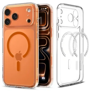 Etui Spigen Ultra Hybrid Mag MagSafe do Apple iPhone 17 Pro Max Clear/orange