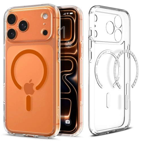 Etui Spigen Ultra Hybrid Mag MagSafe do Apple iPhone 17 Pro Max Clear/orange