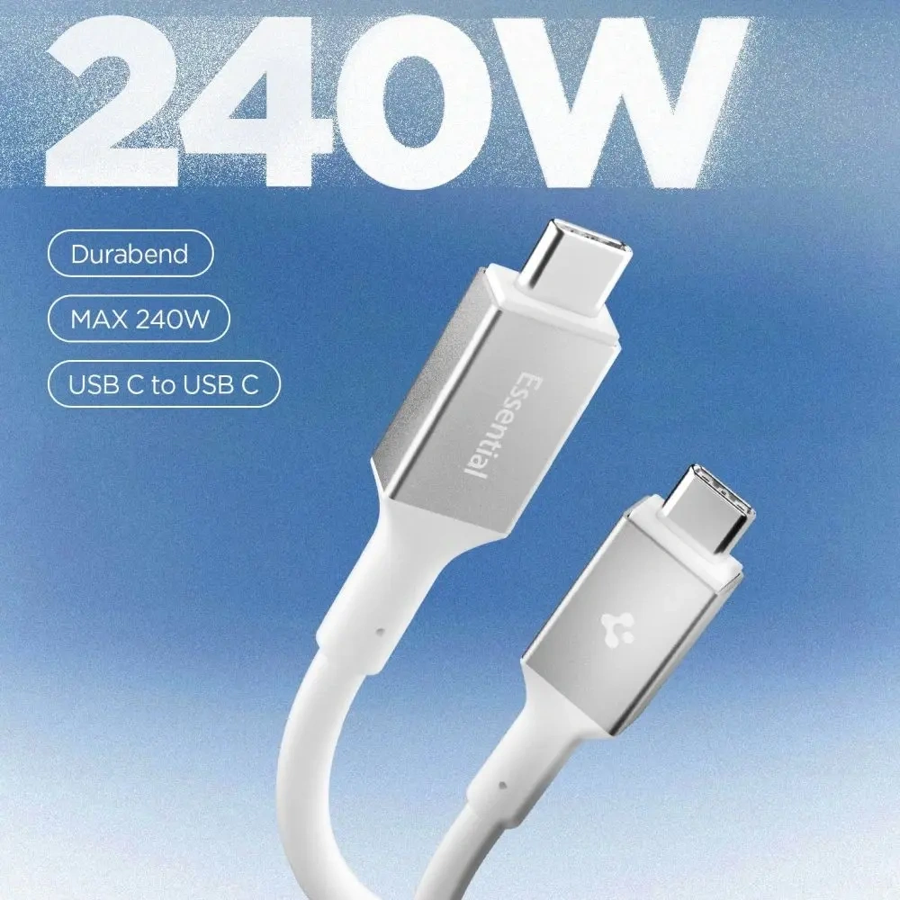 Kabel Spigen EB24012CC Essential USB-C Cable 240W 120cm White