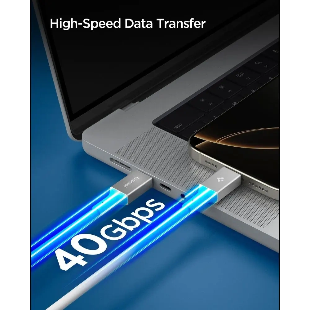 Kabel Spigen EB24012CC Essential USB-C Cable 240W 120cm White