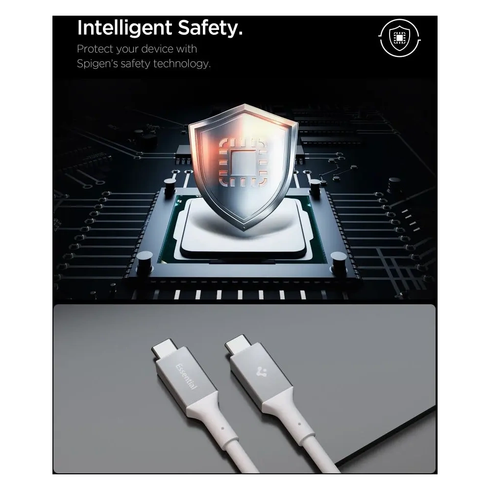 Kabel Spigen EB24012CC Essential USB-C Cable 240W 120cm White