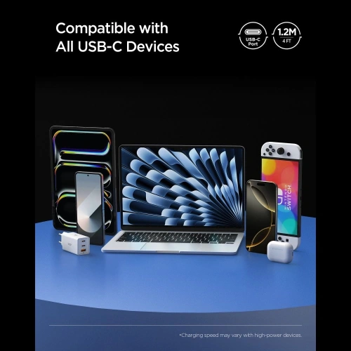 Kabel Spigen EB24012CC Essential USB-C Cable 240W 120cm White