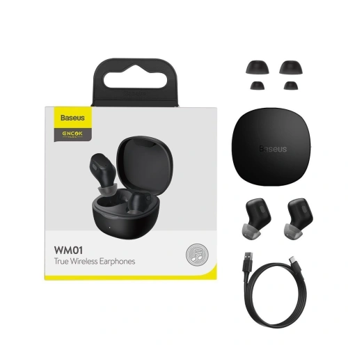 Kup Căști fără fir Baseus Encok WM01, Bluetooth 5.0 (negre) - BSU1641BLK - {ean13} - Sklep Home Screen