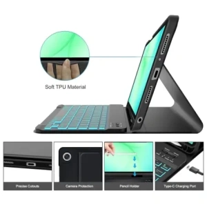 Etui Tech-Protect SmartCase Pen + Keyboard do Samsung Galaxy Tab A9+ / A11+ Plus 11.0 X210 / X215 / X216 / X230 / X235 / X236 Black