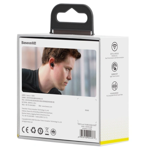 Kup Bezprzewodowe słuchawki Baseus Encok WM01, Bluetooth 5.0 (czarne) - BSU1641BLK - {ean13} - Sklep Home Screen