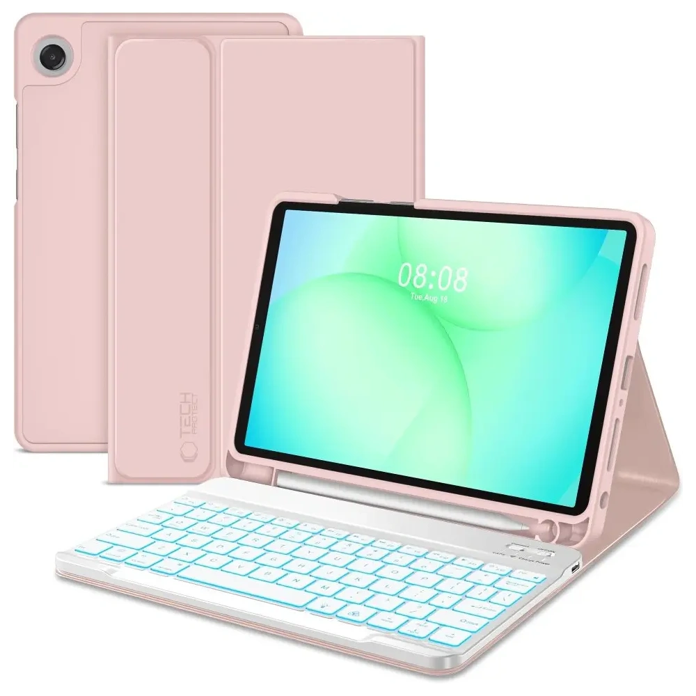Etui Tech-Protect SmartCase Pen + Keyboard do Samsung Galaxy Tab A9+ / A11+ Plus 11.0 X210 / X215 / X216 / X230 / X235 / X236 Pink