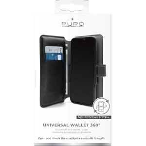 Kup PURO Universal Wallet - Uniwersalne etui obrotowe 360° z kieszeniami na karty, rozmiar XL (czarny) - PUR320BLK - {ean13} - Sklep Home Screen