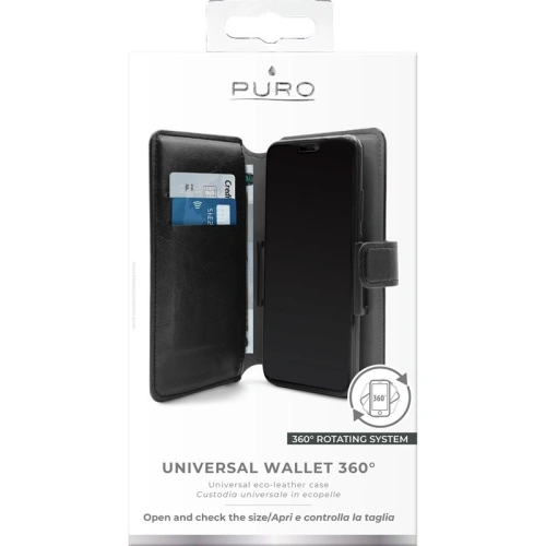 Kup PURO Universal Wallet - Universelles 360° drehbares Case mit Kartenfächern, Größe XL (schwarz) - PUR320BLK - {ean13} - Sklep Home Screen