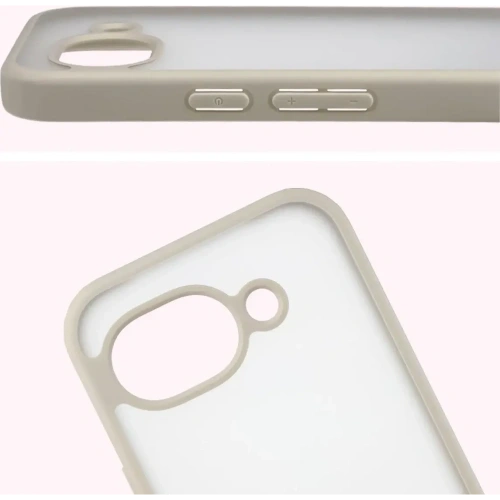 Etui Bizon Case Angelo do Google Pixel 10a półprzezroczyste z beżową ramką