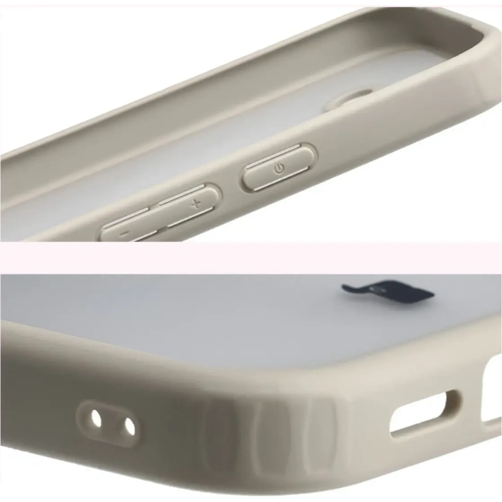 Etui Bizon Case Angelo do Google Pixel 10a półprzezroczyste z beżową ramką