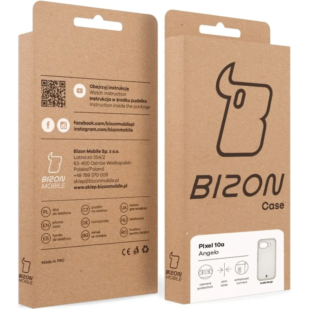 Etui Bizon Case Angelo do Google Pixel 10a półprzezroczyste z beżową ramką