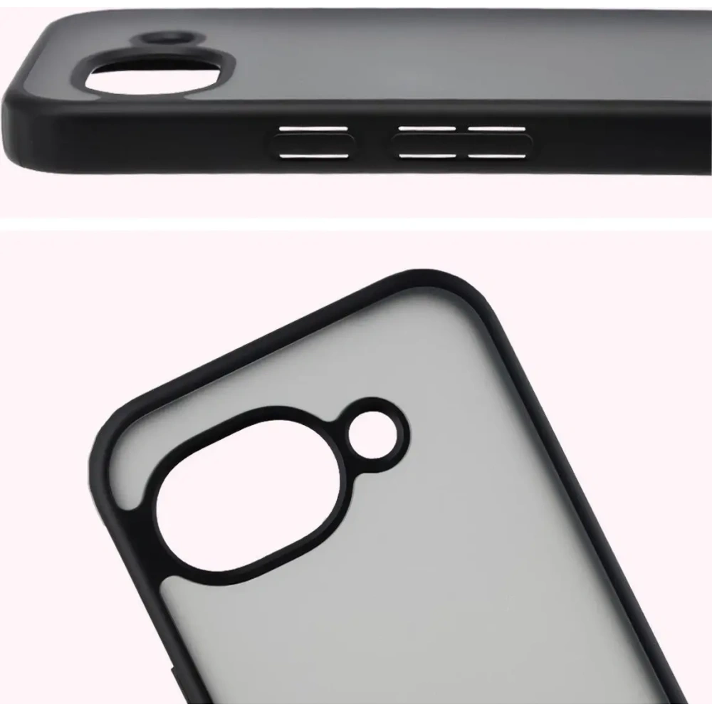Etui Bizon Case Angelo do Google Pixel 10a przydymione z czarną ramką