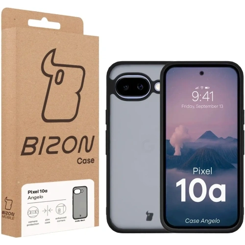 Etui Bizon Case Angelo do Google Pixel 10a przydymione z czarną ramką