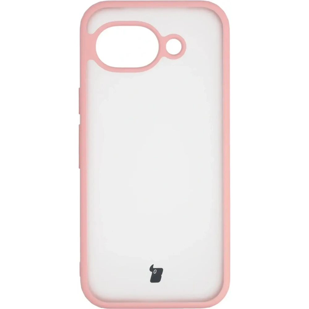 Etui Bizon Case Angelo do Google Pixel 10a półprzezroczyste z jasnoróżową ramką