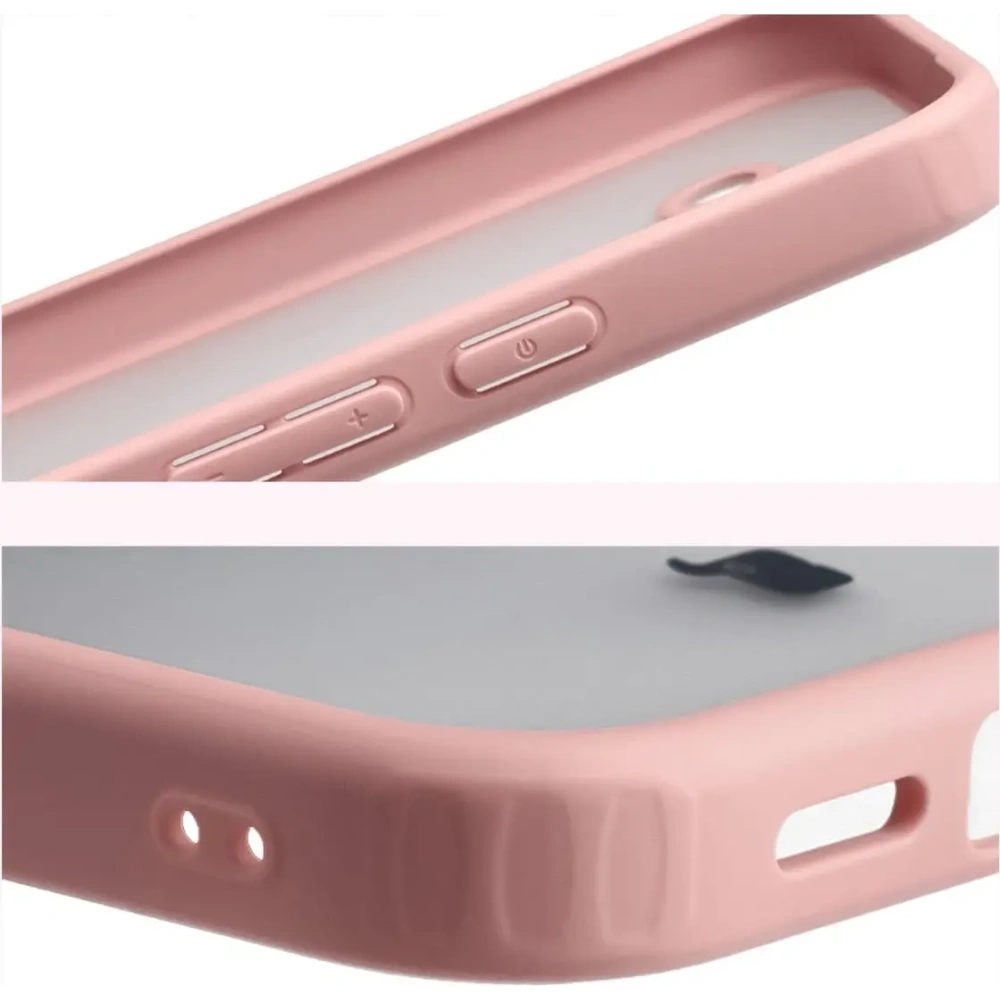 Etui Bizon Case Angelo do Google Pixel 10a półprzezroczyste z jasnoróżową ramką