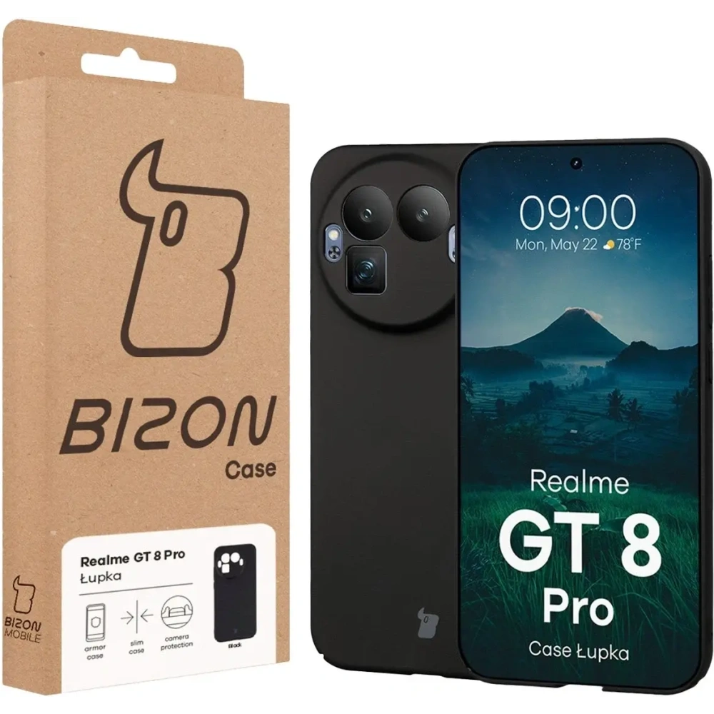 Etui Bizon Case Łupka do Realme GT 8 Pro czarne