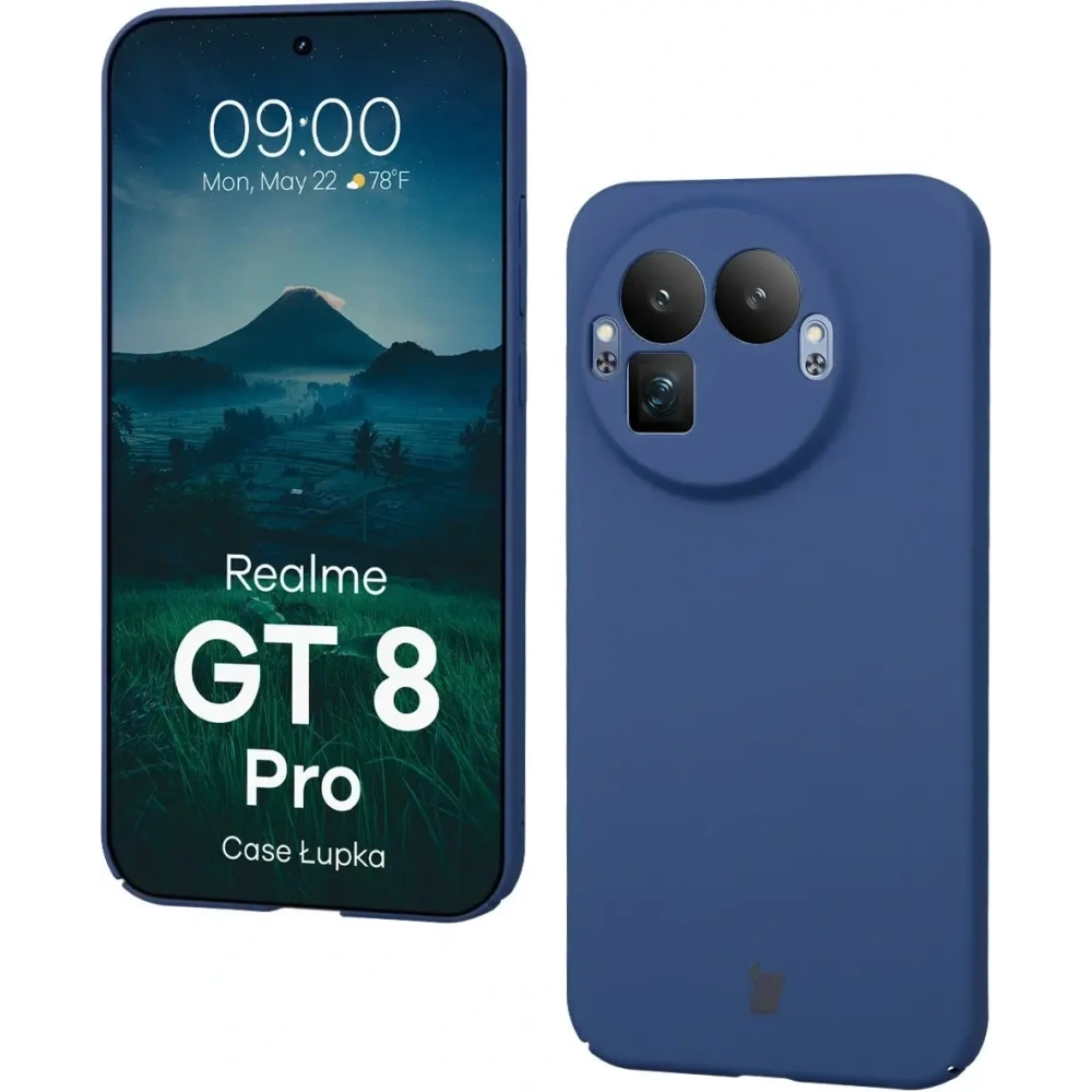 Etui Bizon Case Łupka do Realme GT 8 Pro niebieskie