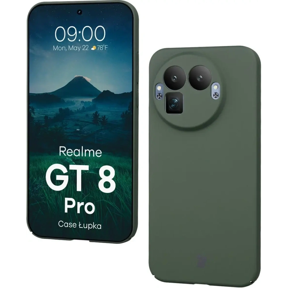 Etui Bizon Case Łupka do Realme GT 8 Pro zielone