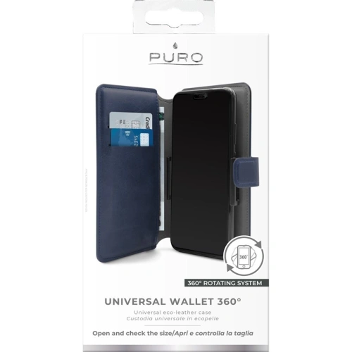 Kup PURO Universal Wallet - Universelles 360° drehbares Case mit Kartenfächern, Größe XL (navy blue) - PUR321NAV - {ean13} - Sklep Home Screen