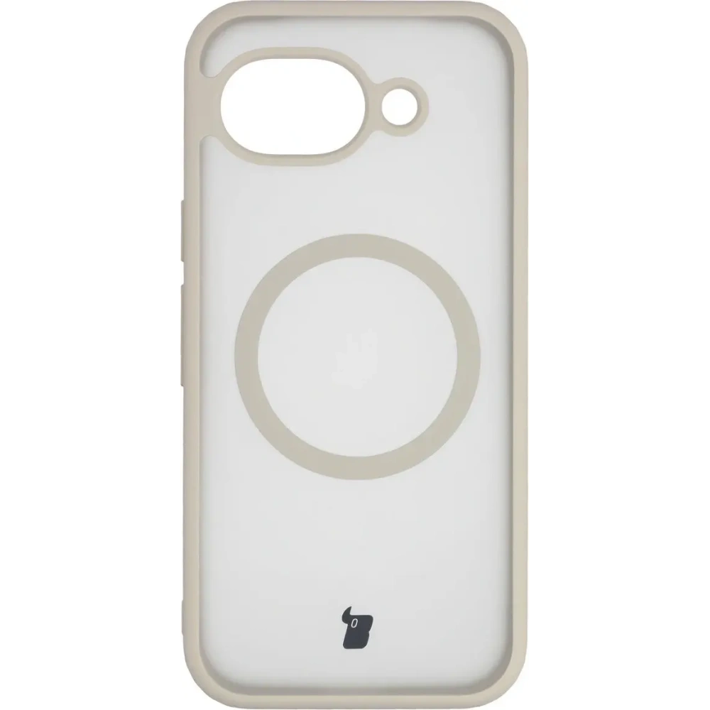 Etui z pierścieniem magnetycznym Bizon Case MatteO do Google Pixel 10a przydymione-beżowe