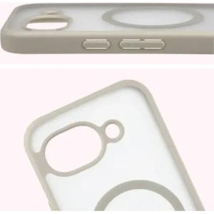 Etui z pierścieniem magnetycznym Bizon Case MatteO do Google Pixel 10a przydymione-beżowe