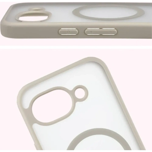 Etui z pierścieniem magnetycznym Bizon Case MatteO do Google Pixel 10a przydymione-beżowe