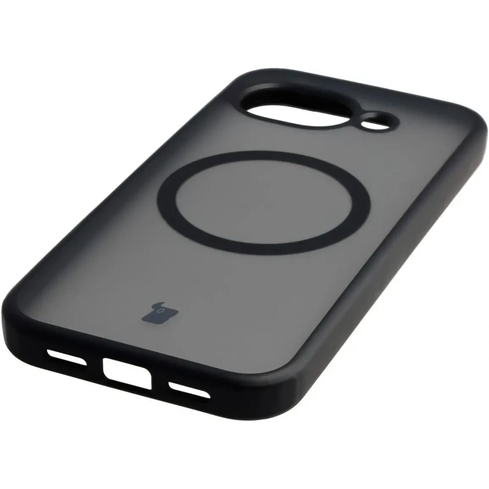 Etui z pierścieniem magnetycznym Bizon Case MatteO do Google Pixel 10a przydymione-czarne