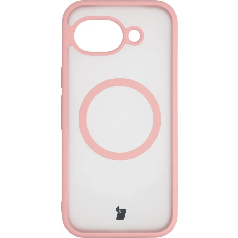 Etui z pierścieniem magnetycznym Bizon Case MatteO do Google Pixel 10a przydymione-jasnoróżowe