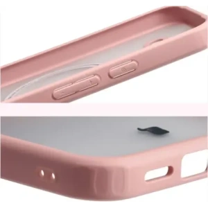 Etui z pierścieniem magnetycznym Bizon Case MatteO do Google Pixel 10a przydymione-jasnoróżowe