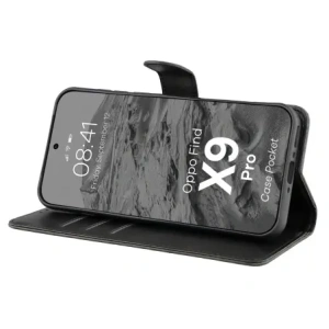 Etui z klapką Bizon Case Pocket do Oppo Find X9 Pro czarne