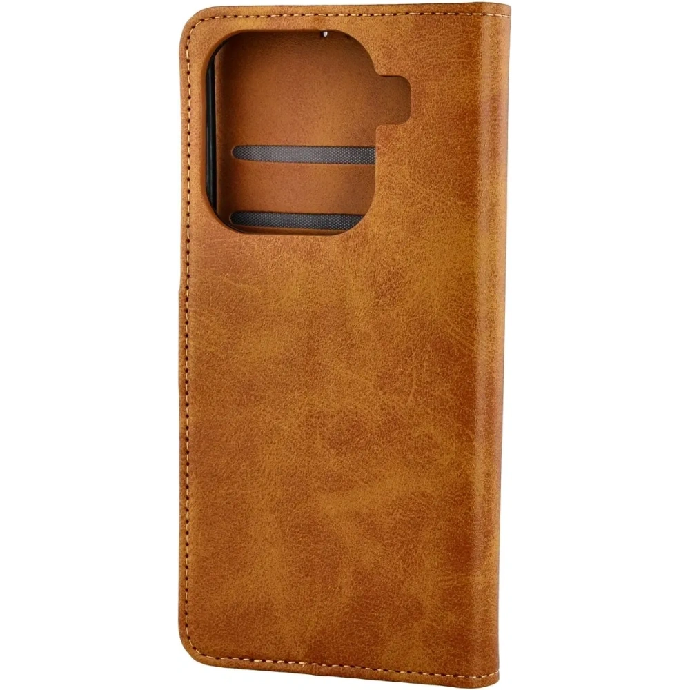 Etui z klapką Bizon Case Pocket do Oppo Find X9 Pro brązowe