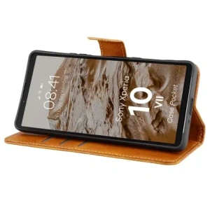 Etui z klapką Bizon Case Pocket do Sony Xperia 10 VII brązowe