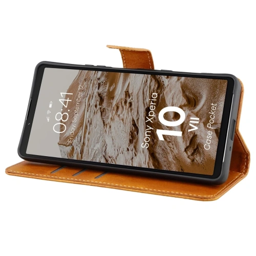 Etui z klapką Bizon Case Pocket do Sony Xperia 10 VII brązowe