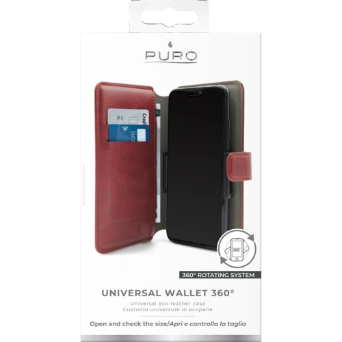 Kup PURO Universal Wallet - Universelles 360° drehbares Case mit Kartenfächern, Größe XL (rot) - PUR322RED - {ean13} - Sklep Home Screen