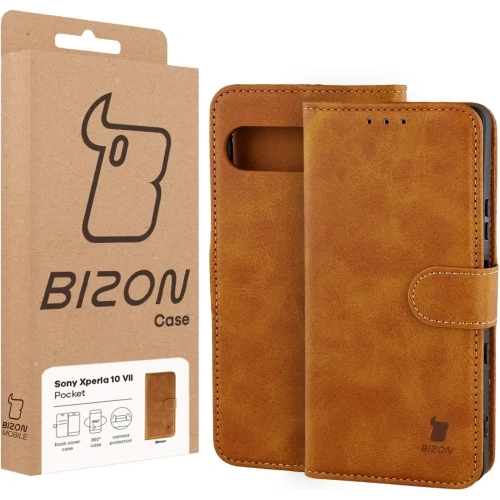 Etui z klapką Bizon Case Pocket do Sony Xperia 10 VII brązowe