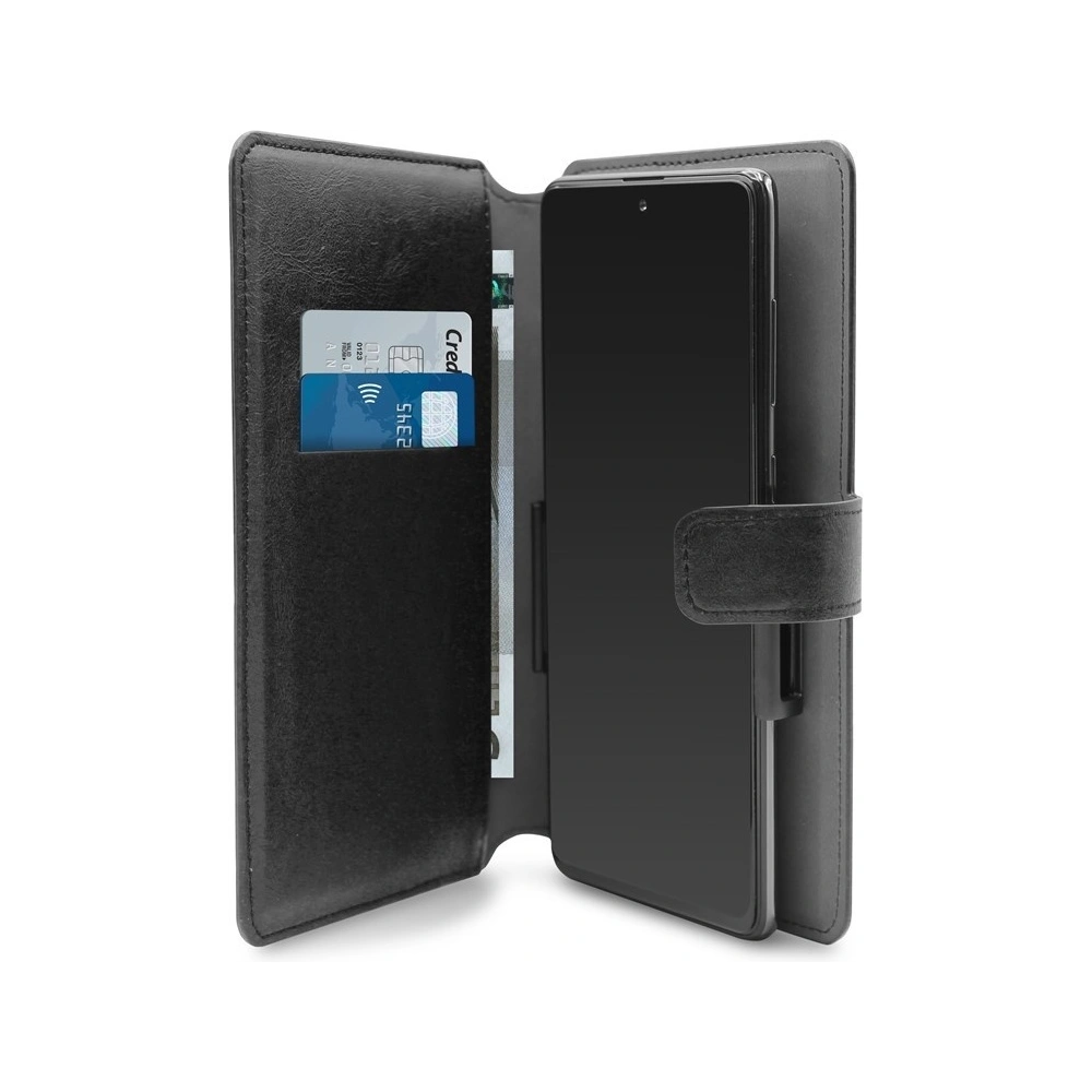 PURO Universal Wallet - Uniwersalne etui obrotowe 360° z kieszeniami na karty, rozmiar XXL (czarny)