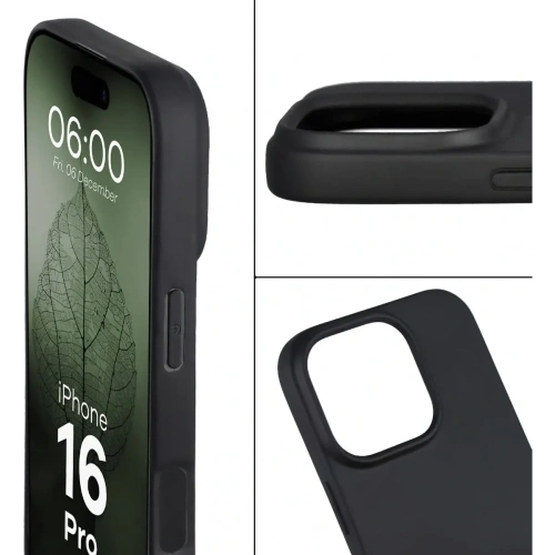Etui z recyklingu Bizon Case ReLeaf do Apple iPhone 16 Pro czarne