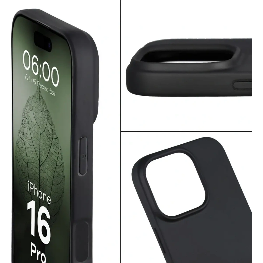 Etui z recyklingu Bizon Case ReLeaf do Apple iPhone 16 Pro czarne