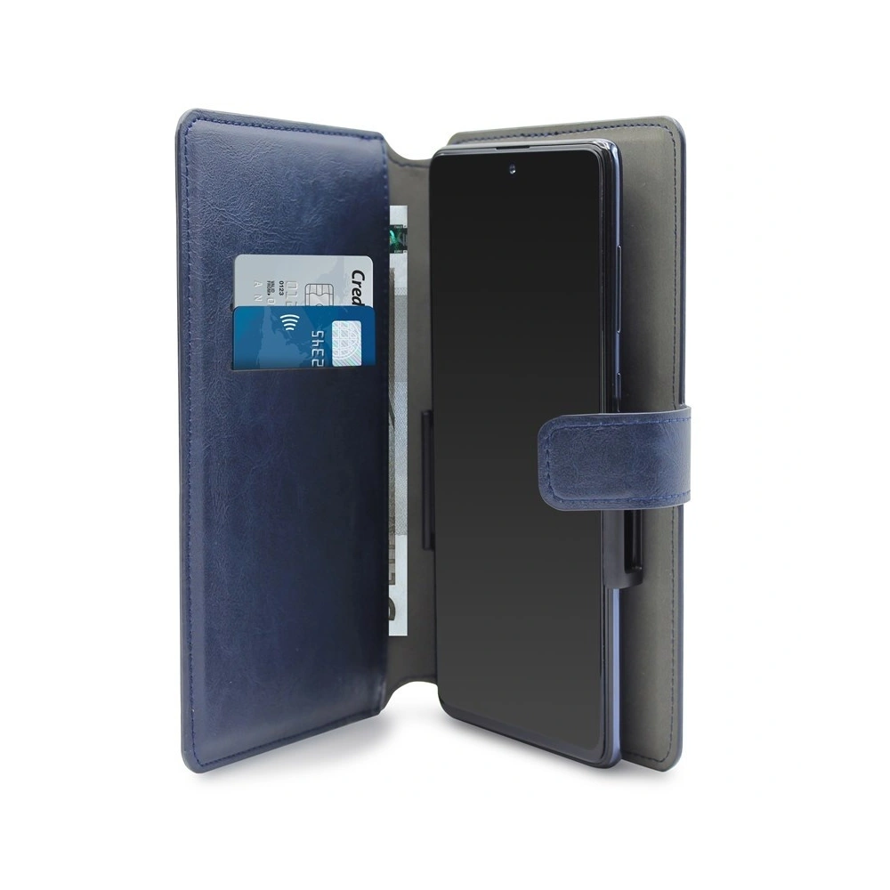 PURO Universal Wallet - Uniwersalne etui obrotowe 360° z kieszeniami na karty, rozmiar XXL (granatowy)