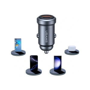 Ładowarka samochodowa USAMS CC322 30W USB-A USB-C tarnish